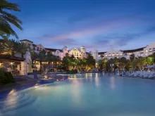Universal's Hard Rock Hotel exterior and swimming pool