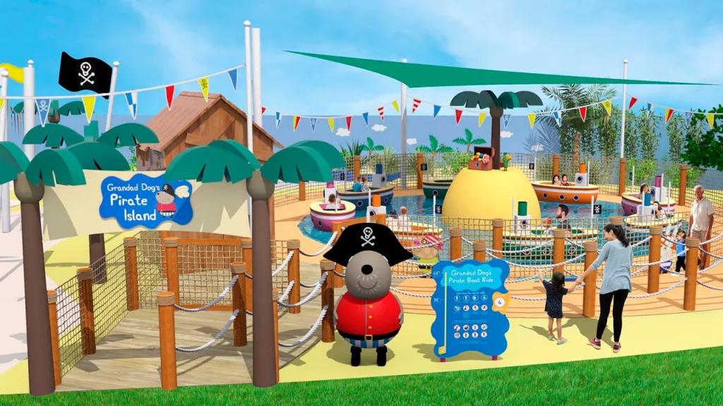 Grandad Dog's Pirate Boat Ride at Peppa Pig Theme Park in Florida