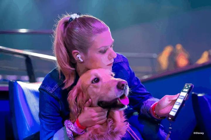 Guest at Animagique Theater with Service Dog