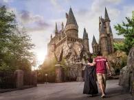 Father and Son explore Hogwarts™ castle at Universal's Islands of Adventure