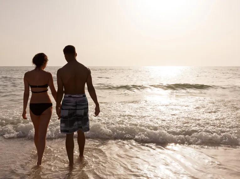Couple paddling on Clearwater Beach