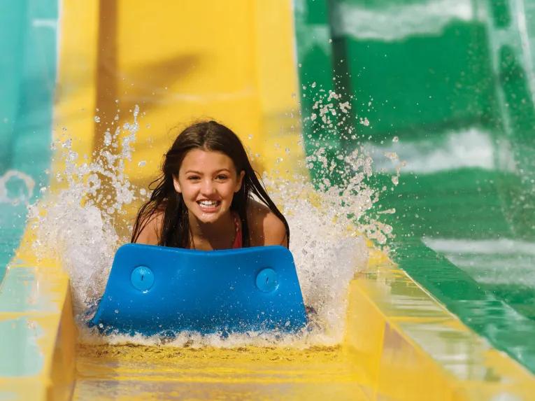 Girl on Taumata Racer at Aquatica Orlando