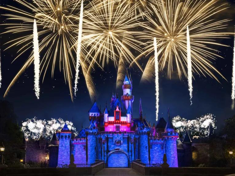 Fireworks at Disneyland Park in California