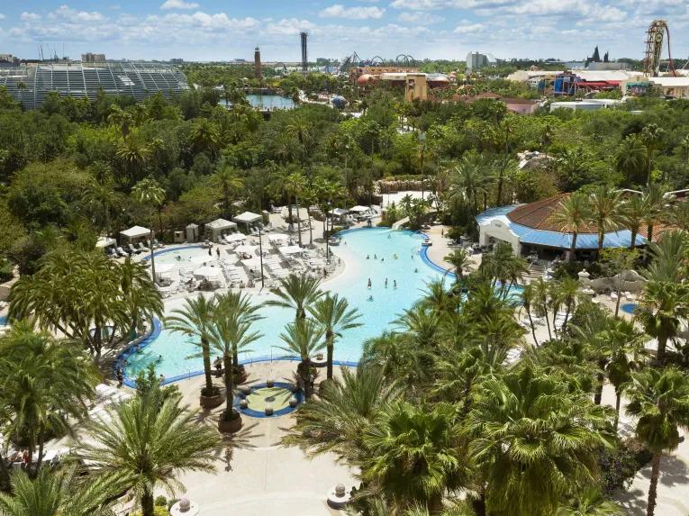 Universal's Hard Rock Hotel aerial view of swimming pool