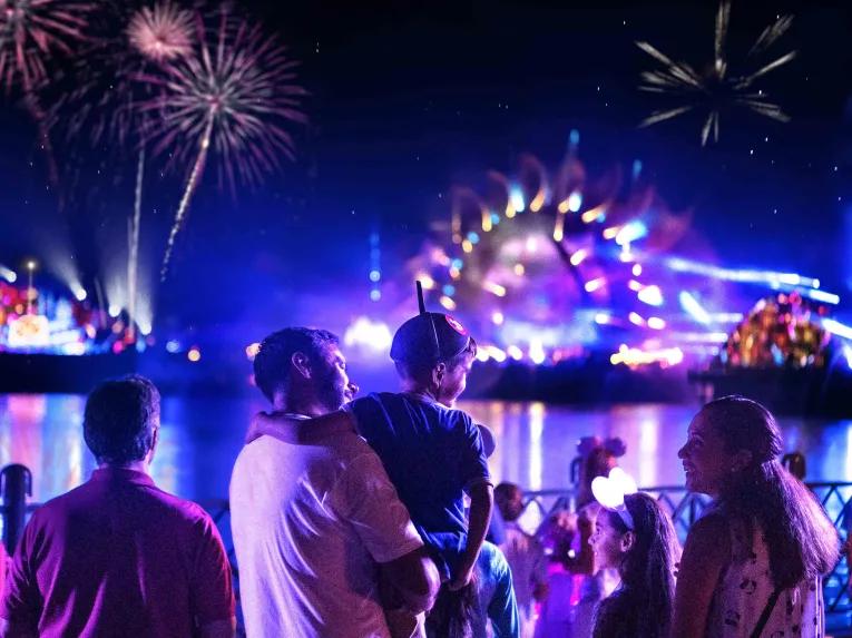 Guests watching Harmonious, EPCOT