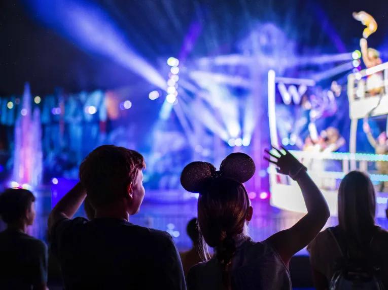 Guests at Fantasmic! Disney's Hollywood Studios