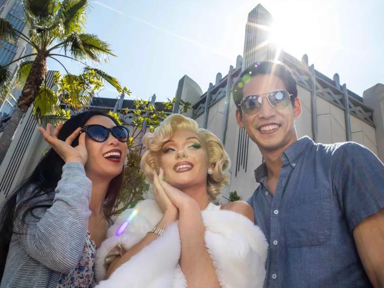 Guests with Marilyn Monroe at Universal Studios Hollywood