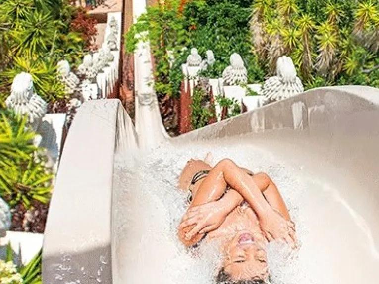 Lady on Tower of Power at Siam Park