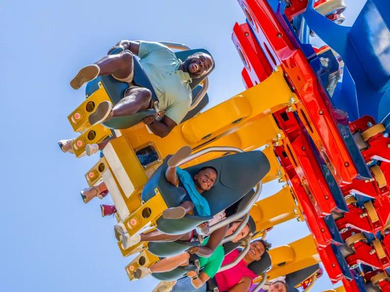 Guests on Phoenix Rising at Busch Gardens Tampa Bay