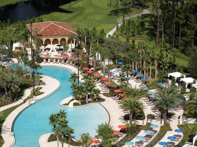 Aerial view of the pool at the Four Seasons Orlando